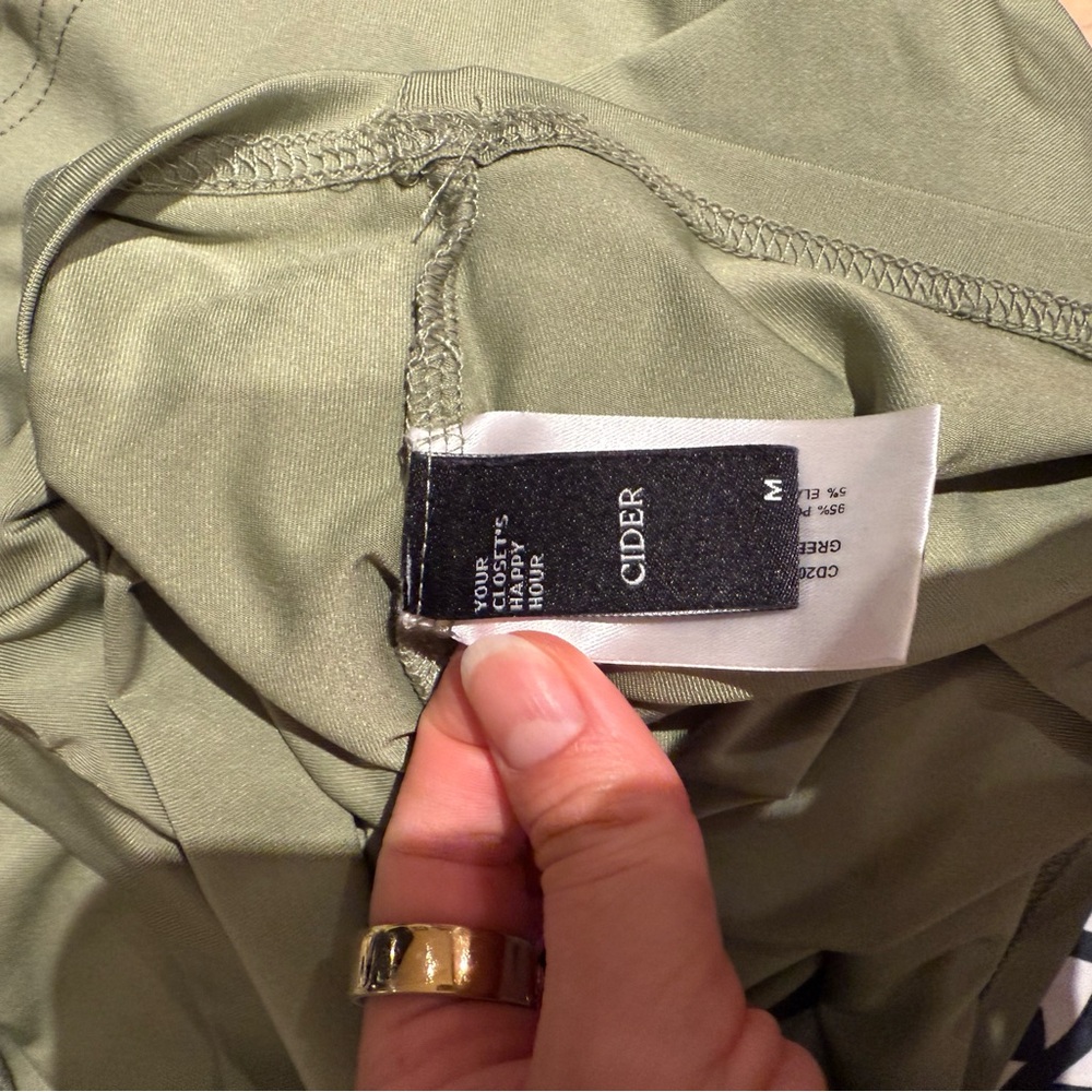 Elegant Olive Green JERSEY CROP TANK TOP & RUCHED MAXI SKIRT - Picture 5 of 6